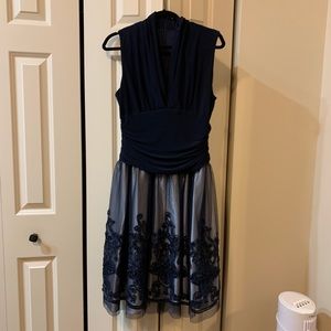 SL Fashions Dress Navy Blue